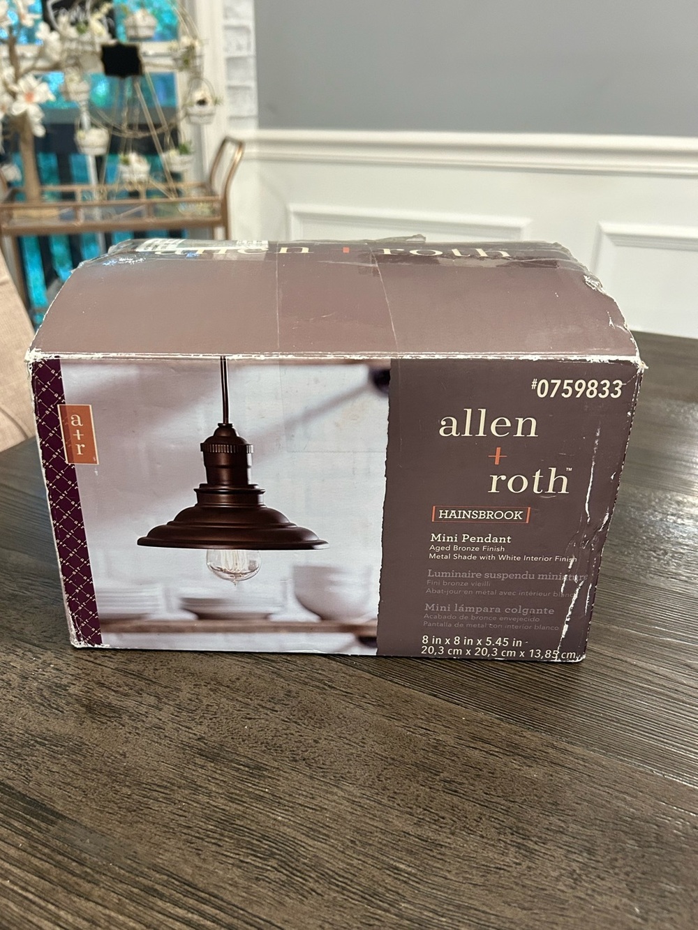allen + roth Hainsbrook Mini Pendant Light - Aged Bronze